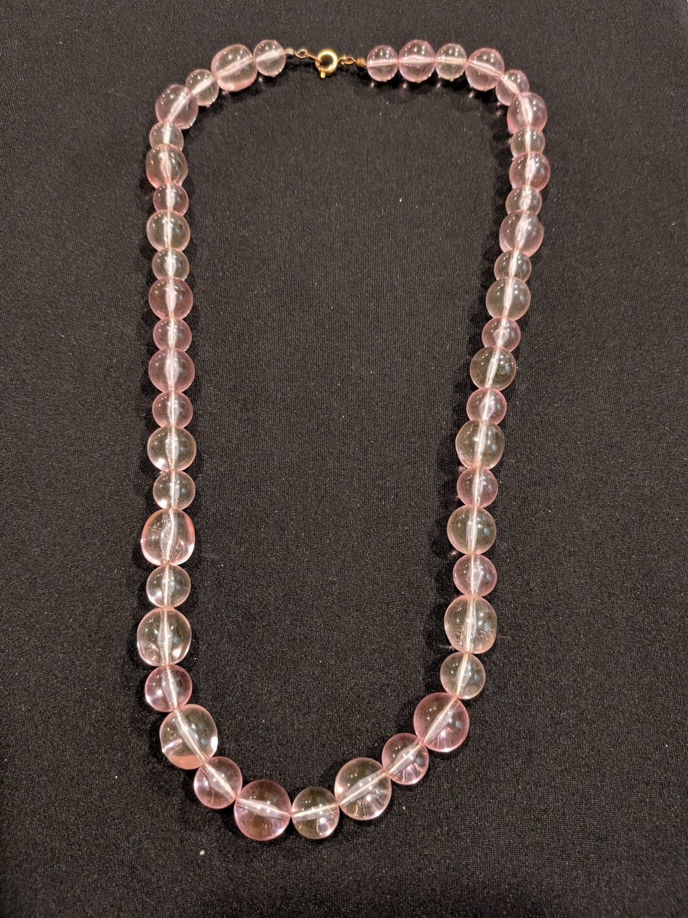 Classic Pink Bead Necklace - Lucite Beaded Vintage 1960s